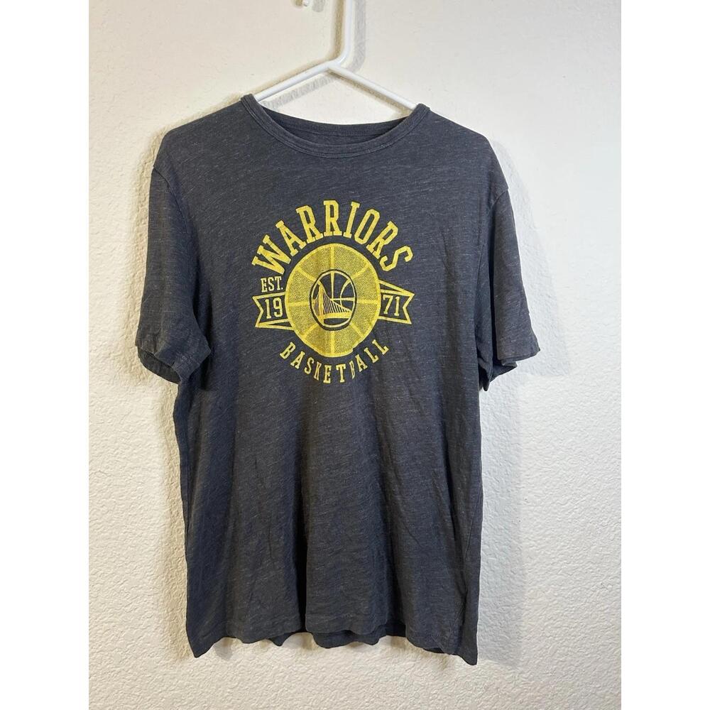 Nba Warriors Short Sleeve Logo Gray T-Shirt Basketball Town Dubs Large Good Pre